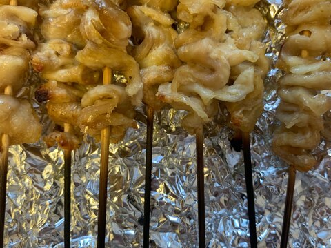 鶏胸肉2キロ調理(2)鶏皮の焼鳥串